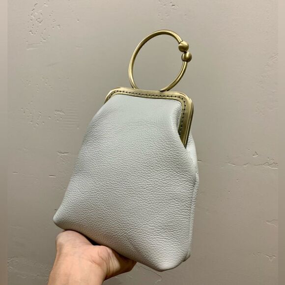 Handsewn Vintage Oriental Style Genuine Leather Kisslock Wristlet/Crossbody - Picture 7 of 13